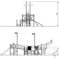 Kleine Spielanlage Piratenschiff mit 2 Rutschen WOODEN WD1581 – Bild 8