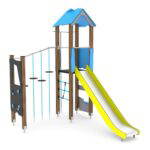 Spielturm mit Rutsche und Kletter-Hangelanlage WOODEN WD1405 - 8822 wd14051s