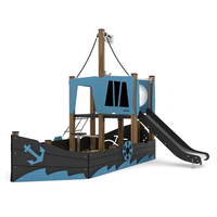 Kleines Spielschiff mit Rutsche WOODEN WD1414 – Bild 4