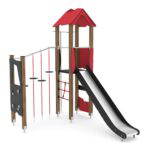 Spielturm mit Rutsche und Kletter-Hangelanlage WOODEN WD1405 - 898e wd1405c21s