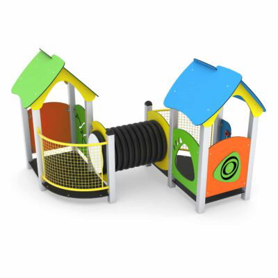 U3-Spielanlage aus 2 Häusern und Kriechrohr MINISWEET 0103