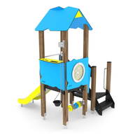 U3-Spielturm mit Rutsche, Podest und Sandaufzug WOODEN WD1501 – Bild 2
