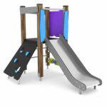 Spielturm mit Rutsche und Kletterwand – WOODEN WD1403 - 9195 wd14031s