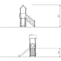 U3-Spielturm mit Rutsche und Treppe WOODEN WD1502 – Bild 8