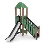 U3-Spielturm mit Rutsche und Treppe WOODEN WD1502 - 9762 wd1502c11s