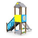 U3-Spielturm mit Rutsche und Treppe WOODEN WD1502 - 9bdc wd15022s