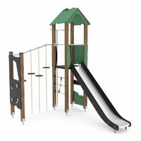 Spielturm mit Rutsche und Kletter-Hangelanlage WOODEN WD1405 – Bild 3