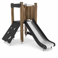 Spielturm mit Rutsche und Kletterwand - WOODEN WD1403 – Bild 6