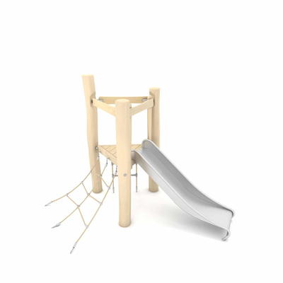 Spielturm aus Akazienholz mit Rutsche und 2 Aufstiegen – ROBINIA RB1334