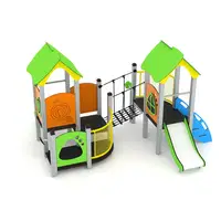 U3-Spielanlage mit 2 Türmen, Rutsche, Brücke und Treppe MINISWEET 0109-1 - abc3 0109 12s