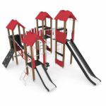 Spielturmanlage mit 4 Türmen und 2 Rutschen – WOODEN WD1412 - ac1c wd1412c21s