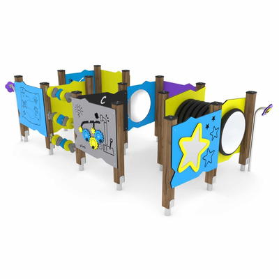 U3-Labyrinth mit Kriechrohr und Motorikwänden – WOODEN WD1437