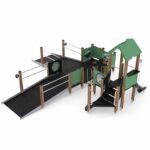 Behindertengeeignete Spielanlage mit 2 Rampen, Kriechrohr und Rutsche WOODEN WD1505 - bc8a wd1505c11s