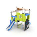 Spielturm mit 2 Rutschen, Treppe, Kletter- und Motorik-Elementen CROOC 0306 - c7f9 03061s