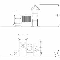 U3-Spielanlage mit Rutsche, Kriechrohr und Sandaufzug MINISWEET 0107 – Bild 8