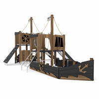 Großes Spielschiff mit 2 Rutschen WOODEN WD1415 – Bild 6