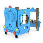 Klettergerüst Polizeiauto mit Kletternetz und Armaturenbrett – WOODEN WD1430 - d7e8 wd14302s