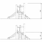 Spielturm aus Akazienholz mit Rutsche und 2 Aufstiegen – ROBINIA RB1334 - e81d rb1301front