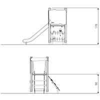 Spielturm mit Rutsche und Kletterwand - WOODEN WD1403 – Bild 8