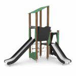 Spieltürme mit zwei Rutschen WOODEN WD1406 - ec75 wd1406c11s