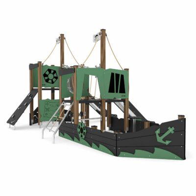 Großes Spielschiff mit 2 Rutschen WOODEN WD1415