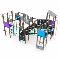 Spielturmanlage mit 6 Türmen und Kletteranlage WOODEN WD1413 – Bild 8