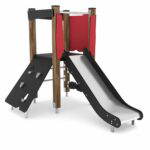 Spielturm mit Rutsche und Kletterwand – WOODEN WD1403 - f13b wd1403c21s