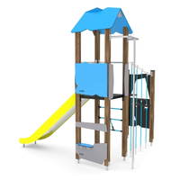 Spielturm mit Rutsche und Kletter-Hangelanlage WOODEN WD1405 – Bild 2