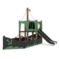 Kleines Spielschiff mit Rutsche WOODEN WD1414 – Bild 2