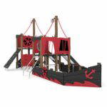 Großes Spielschiff mit 2 Rutschen WOODEN WD1415 - ffc4 wd1415c21s
