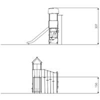 Spielturm mit Rutsche und Kletter-Hangelanlage WOODEN WD1405 – Bild 8