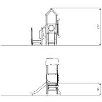 U3-Spielturm mit Rutsche, Podest und Sandaufzug WOODEN WD1501 – Bild 8