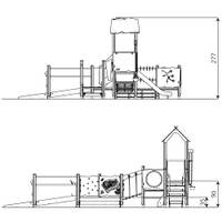 Behindertengeeignete Spielanlage mit 2 Rampen, Kriechrohr und Rutsche WOODEN WD1505 – Bild 8