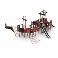 Spielanlage Piratenschiff mit 3 Rutschen WOODEN WD1580 – Bild 4
