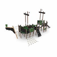 Kleine Spielanlage Piratenschiff mit 2 Rutschen WOODEN WD1581 – Bild 3