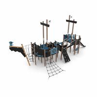 Kleine Spielanlage Piratenschiff mit 2 Rutschen WOODEN WD1581 – Bild 5