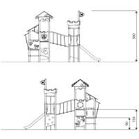 Ritter-Spielturmanlage mit Rutsche, Seilbrücke und Kletterelementen CASTILLO 3004-1 – Bild 5