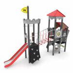Ritter-Spielturmanlage mit Rutsche, Seilbrücke und Kletterelementen CASTILLO 3004-1 - 228d 3004 12s