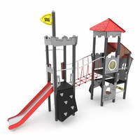 Ritter-Spielturmanlage mit Rutsche, Seilbrücke und Kletterelementen CASTILLO 3004-1 – Bild 2