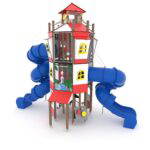 Spielturm-Anlage Arielle mit 2 Röhrenrutschen TOPICCO WD1534 - 6f20 wd15341s