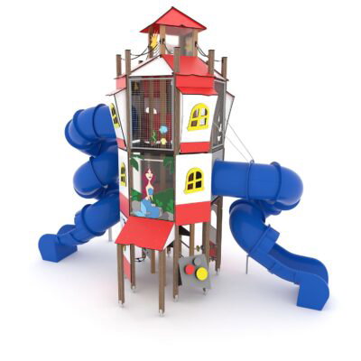 Spielturm-Anlage Arielle mit 2 Röhrenrutschen TOPICCO WD1534