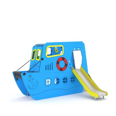 Spielhaus Schiff mit Rutsche und Kletterelementen TOPICCO 3101