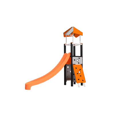 Spielturm Amethyst mit Rutsche und Kletterelementen von BOERPLAY