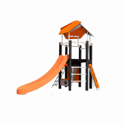 Spielturm Aquamarin mit Rutsche und Kletterelementen von BOERPLAY