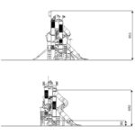 Riesige Ritter-Spielturmanlage mit 2 Rutschen, Röhrenrutsche und Kletterelementen CASTILLO 3040-1 - a18f 3040 1front