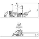 Piratenschiff mit 2 Rutschen und Röhrenrutsche CASTILLO 3080 - a9ac 3080front