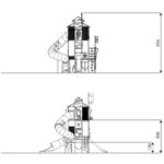Großer Ritter-Spielturm mit Rutsche, Röhrenrutsche und Kletterelementen CASTILLO 3030-1 - c2dc 3030 1front