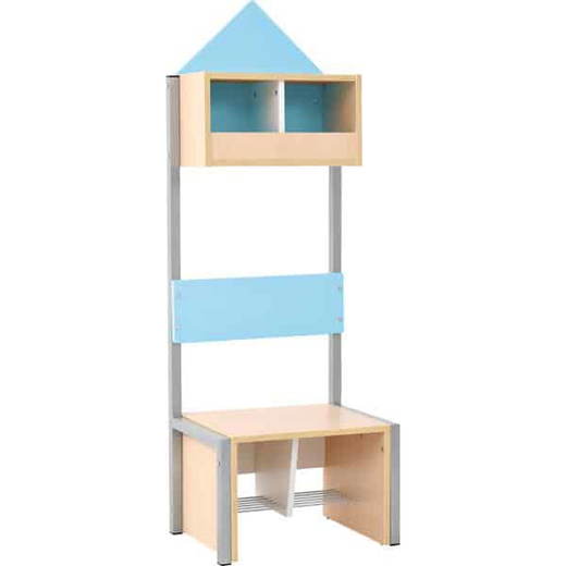 098066_a_20 Garderobe Häuschen für 2 Kinder mit Gestell - 098066 a 20