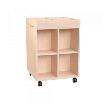 Mobiles Bücherregal aus Echtholz