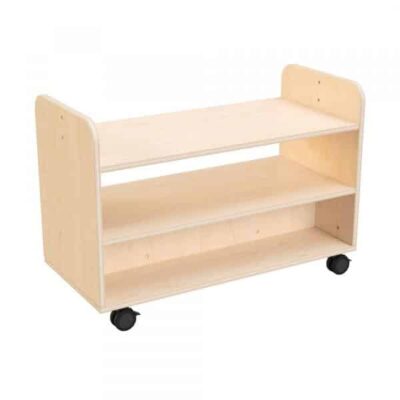 Mobiles Regal S aus Echtholz - beidseitig offen